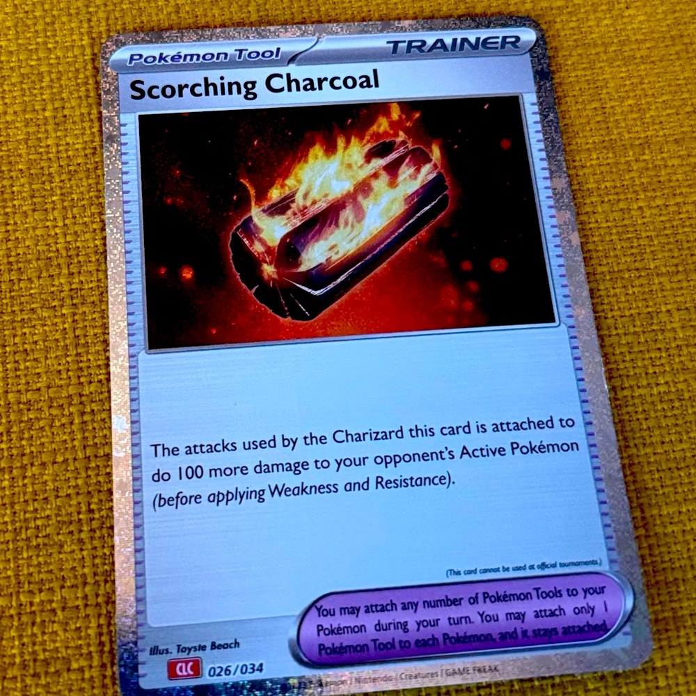 Scorching charcoal Pokemon card